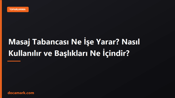 Masaj Tabancası Ne İşe Yarar? Nasıl Kullanılır ve Başlıkları Ne İçindir? - DOCAMARK
