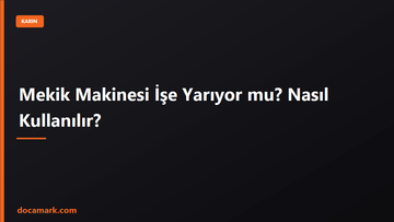 Mekik Makinesi İşe Yarıyor mu? Nasıl Kullanılır? - DOCAMARK