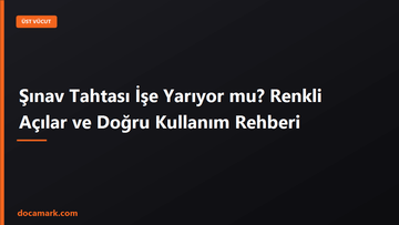 Şınav Tahtası İşe Yarıyor mu? Renkli Açılar ve Doğru Kullanım Rehberi - DOCAMARK