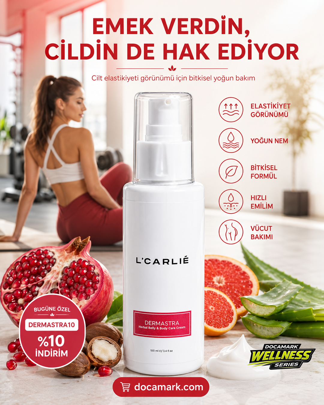 Cilt Elastikiyeti Vücut Bakım Kremi – DERMASTRA 100 ml