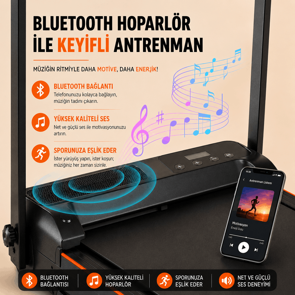 Docamark™ Dijital Ekranlı Katlanabilir Koşu Bandı - DOCAMARK