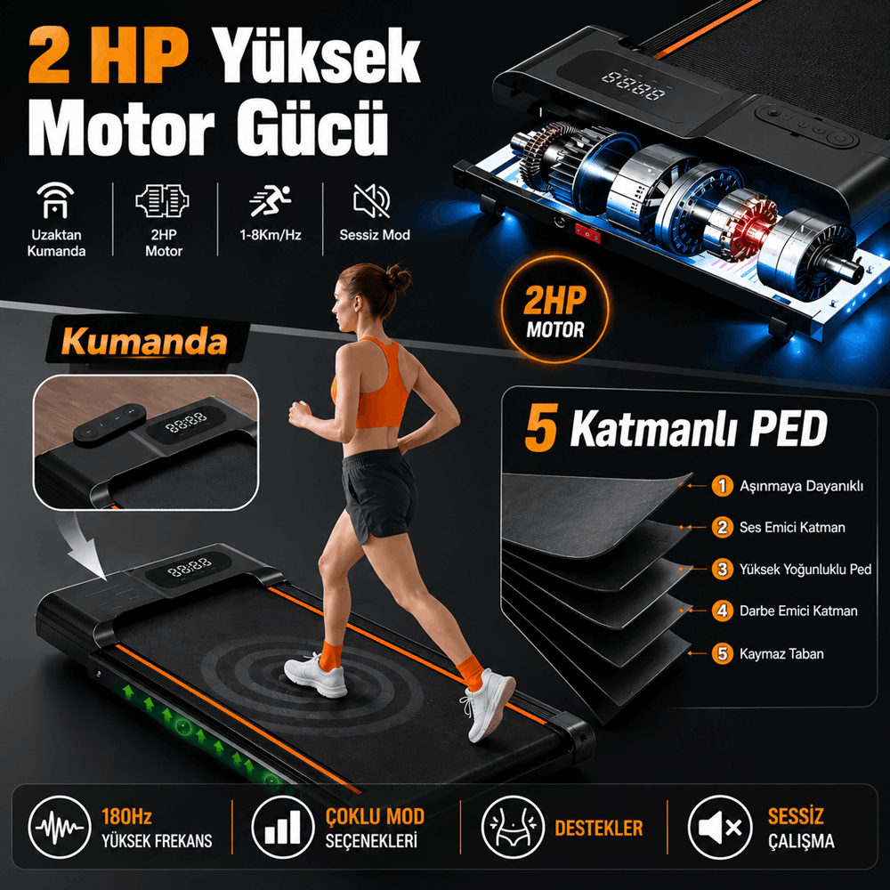 Docamark™ Dijital Ekranlı Katlanabilir Koşu Bandı - DOCAMARK