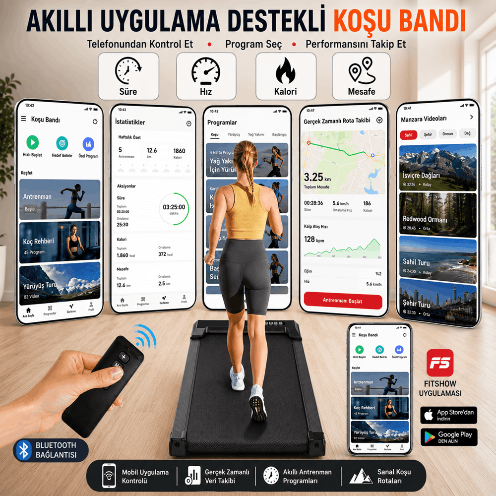 Docamark™ Dijital Ekranlı Katlanabilir Koşu Bandı - DOCAMARK