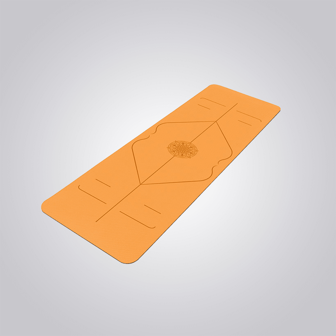 Hizalamalı 6mm TPE Yoga Matı Pilates Minderi Turuncu - DOCAMARK